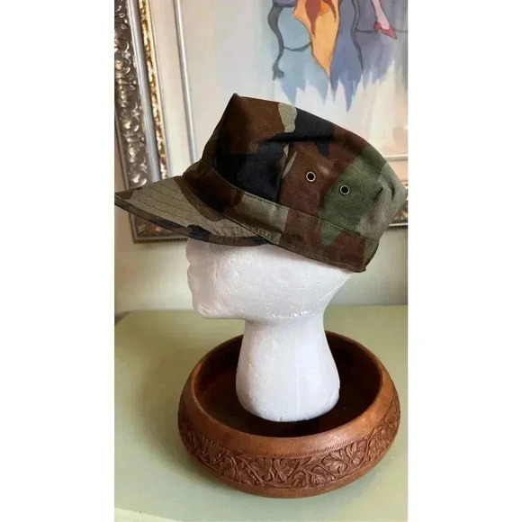 Vintage United State Military Army Officer Cap Hat Camouflage - Picture 1 of 7